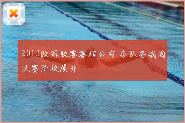 2013欧冠联赛赛程公布 各队备战淘汰赛阶段展开